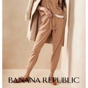 Banana Republic Tan Sweater Drawstring Stretchy Jogger Pants Size Medium
